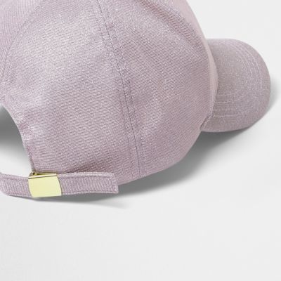 Girls pink glitter cap